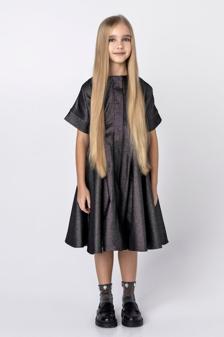 AW22-17.IVY DRESS- SHINY BLACK