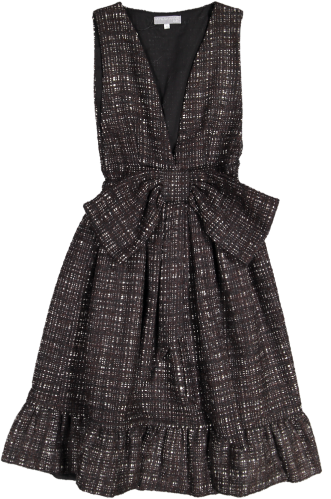 BETTYLOOP DRESS-Brown Tweed